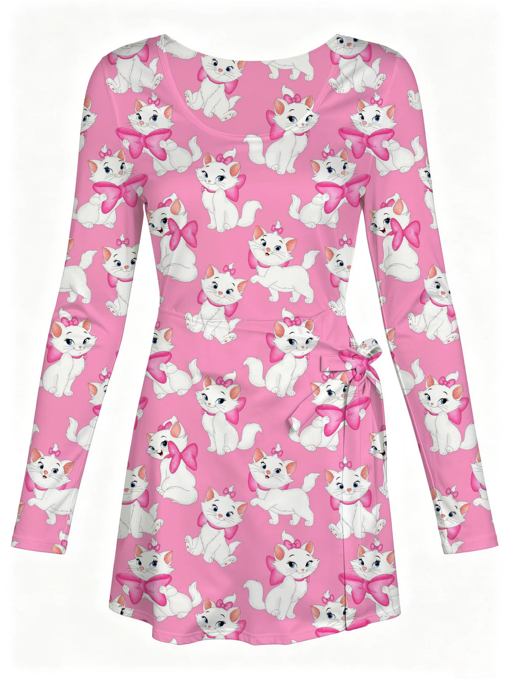 LONG SLEEVE Marie Wrap Dress Girls and Women with Hair Bow