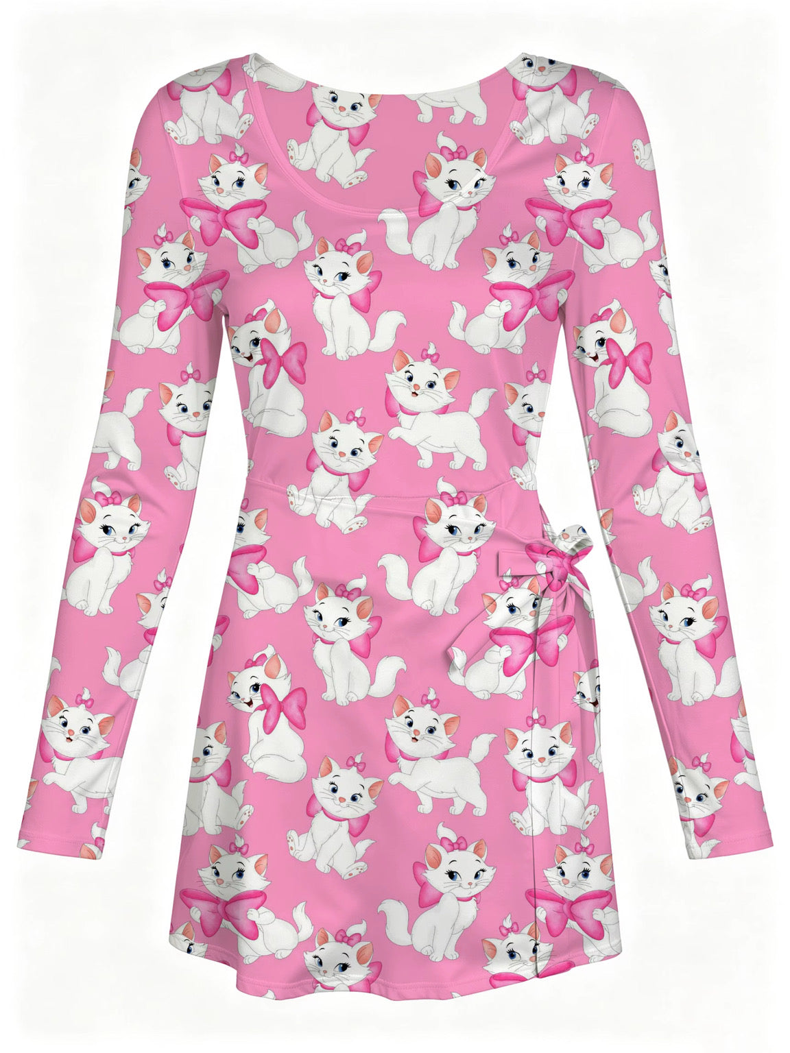 LONG SLEEVE Marie Wrap Dress Girls and Women with Hair Bow
