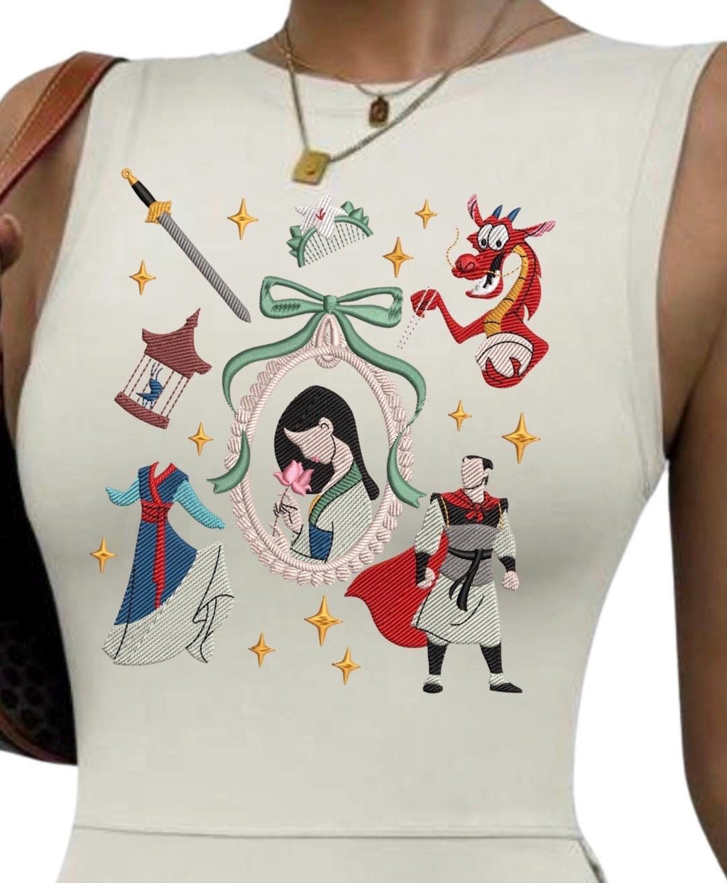Mulan Disney Tennis Dress, Disney Outfit For Women, Mulan embroidered dress