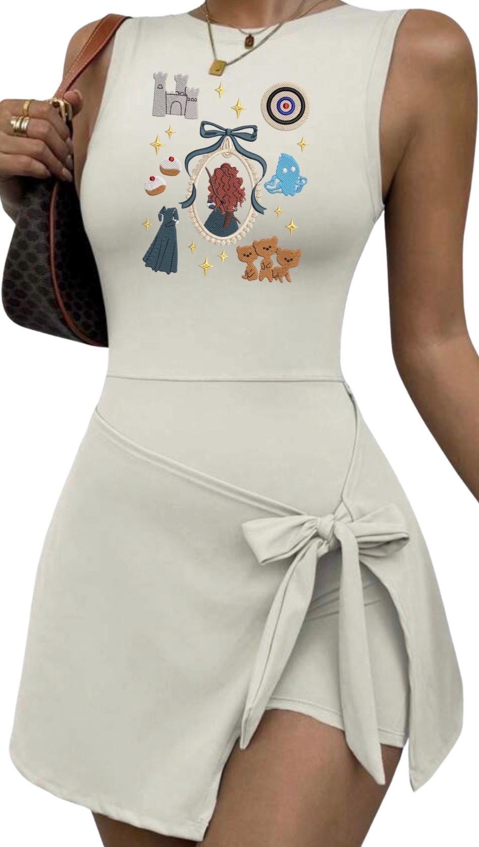 Merida Disney Tennis Dress, Disney Outfit For Women, Brave embroidered dress
