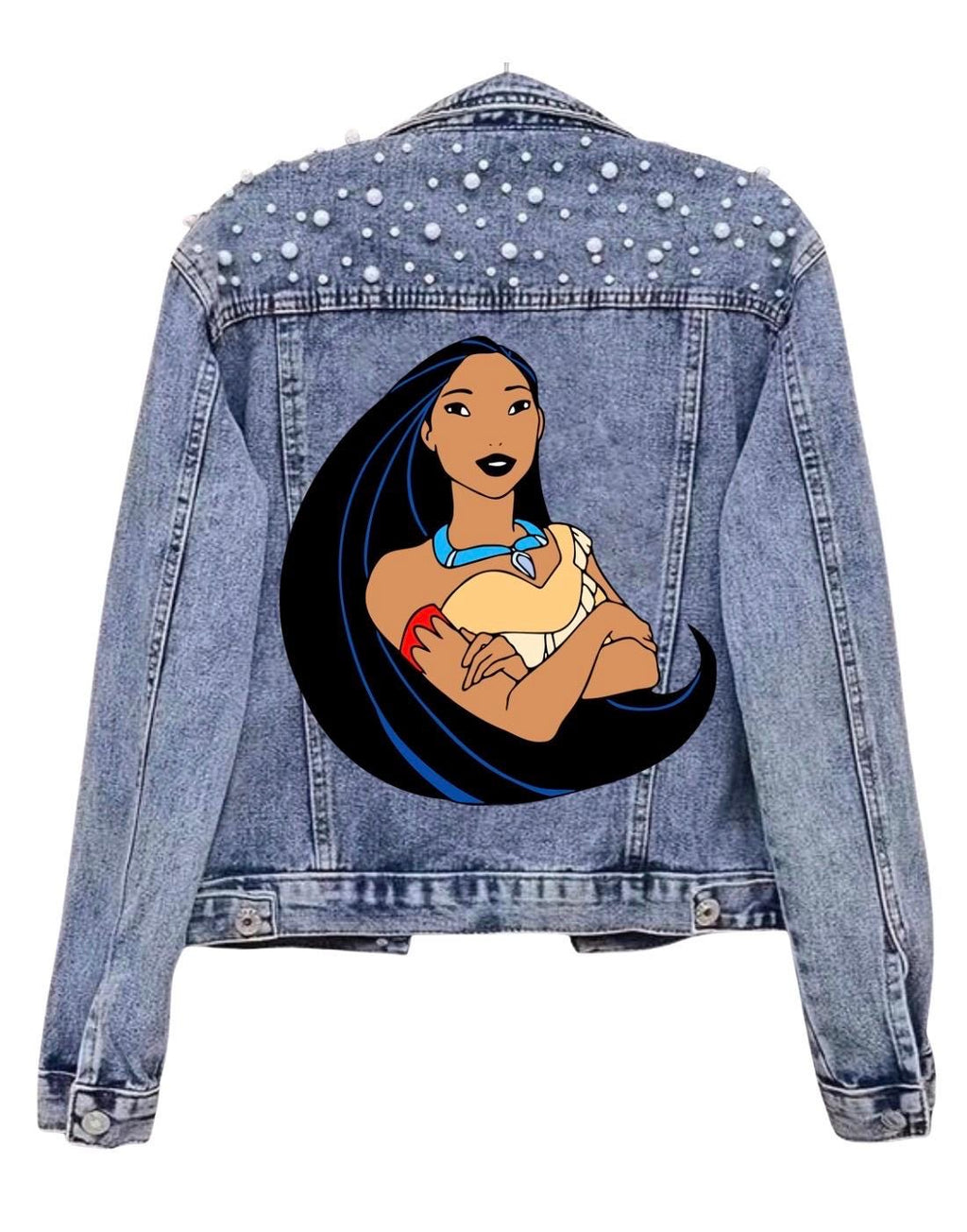 Princess Denim Disney Jacket, Custon  Disney Jean Jacket, Pearl Embellished Jacket, Disney Trip Outfit Disneyland Jacket, Disney World Outfi