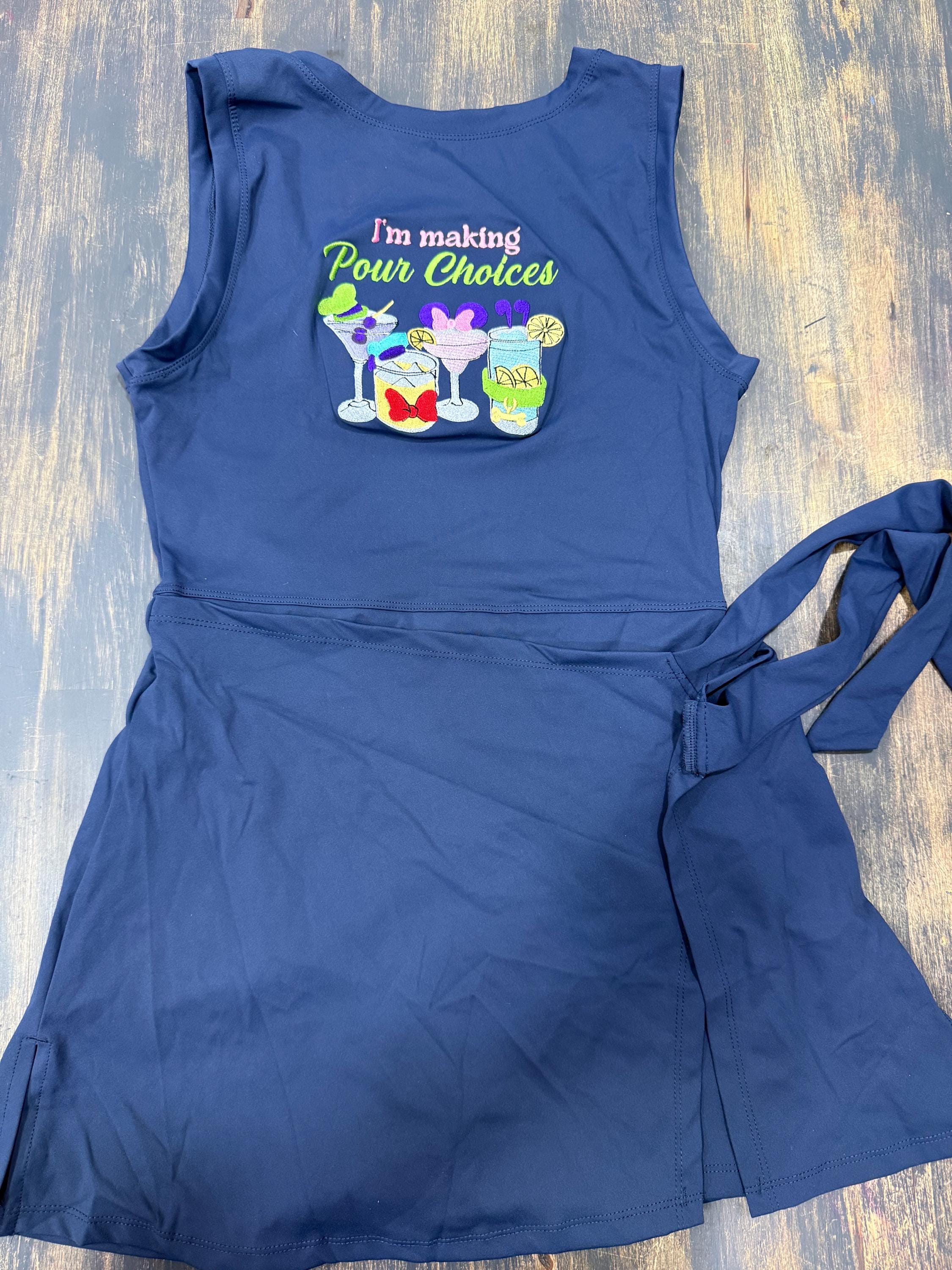 Making Pour Choices Mickey Tennis Dress, Embroidered Disney Outfit For Women Athletic Dress Blue Dress