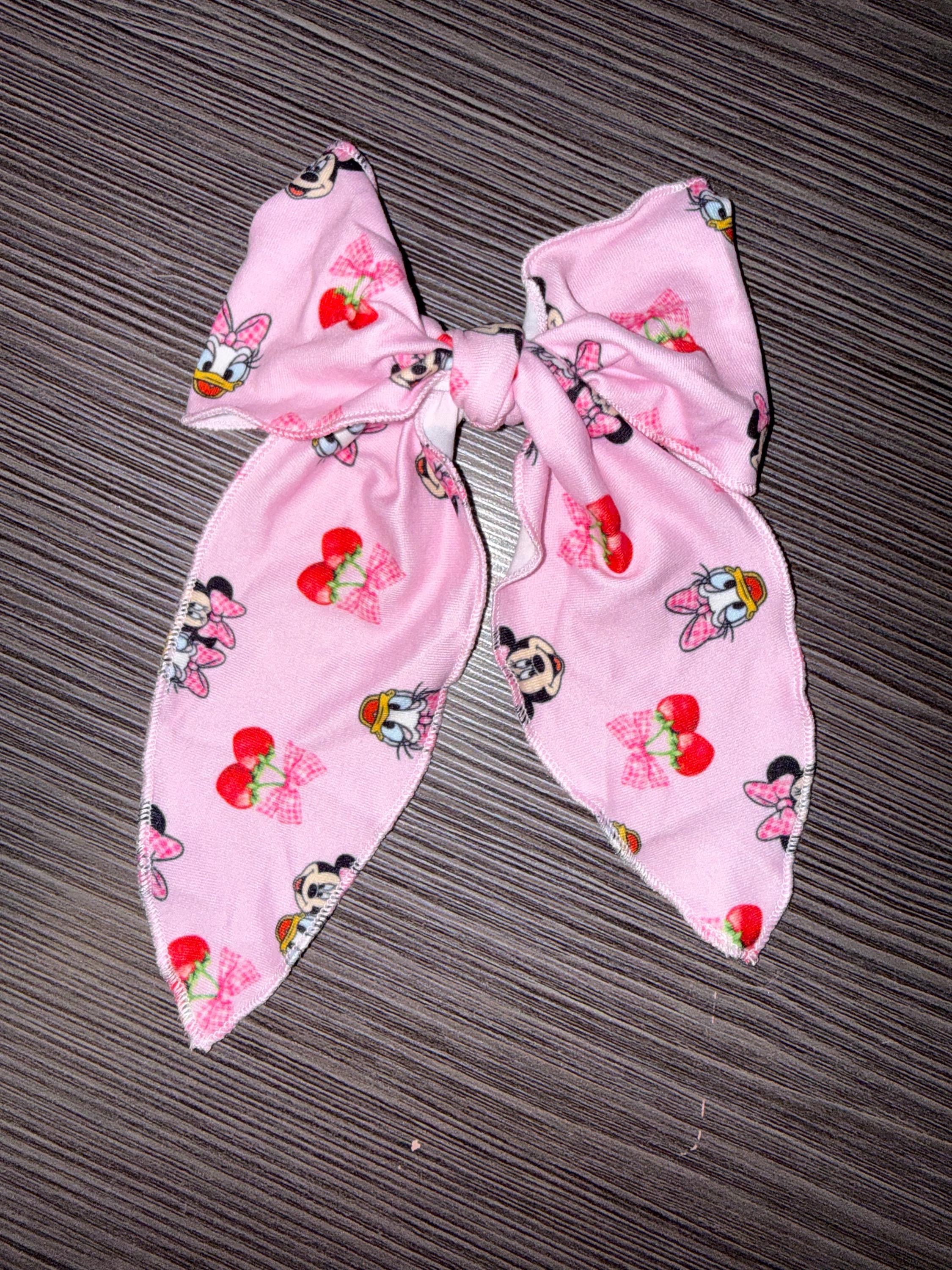 Pink Minnie and Daisy Hair Bow Clip