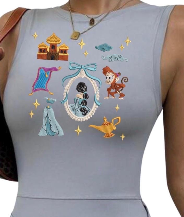 Jasmine Disney Tennis Dress, Disney Outfit For Women, Princess Jasmine embroidered dress