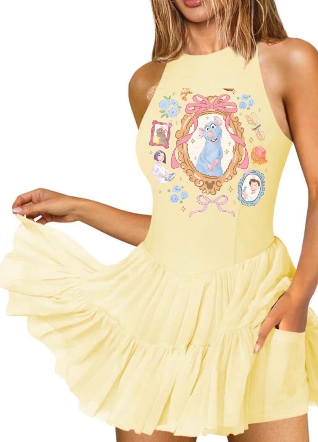 Disney Remy Dress Yellow Ratatouille Flowy Athletic Dress