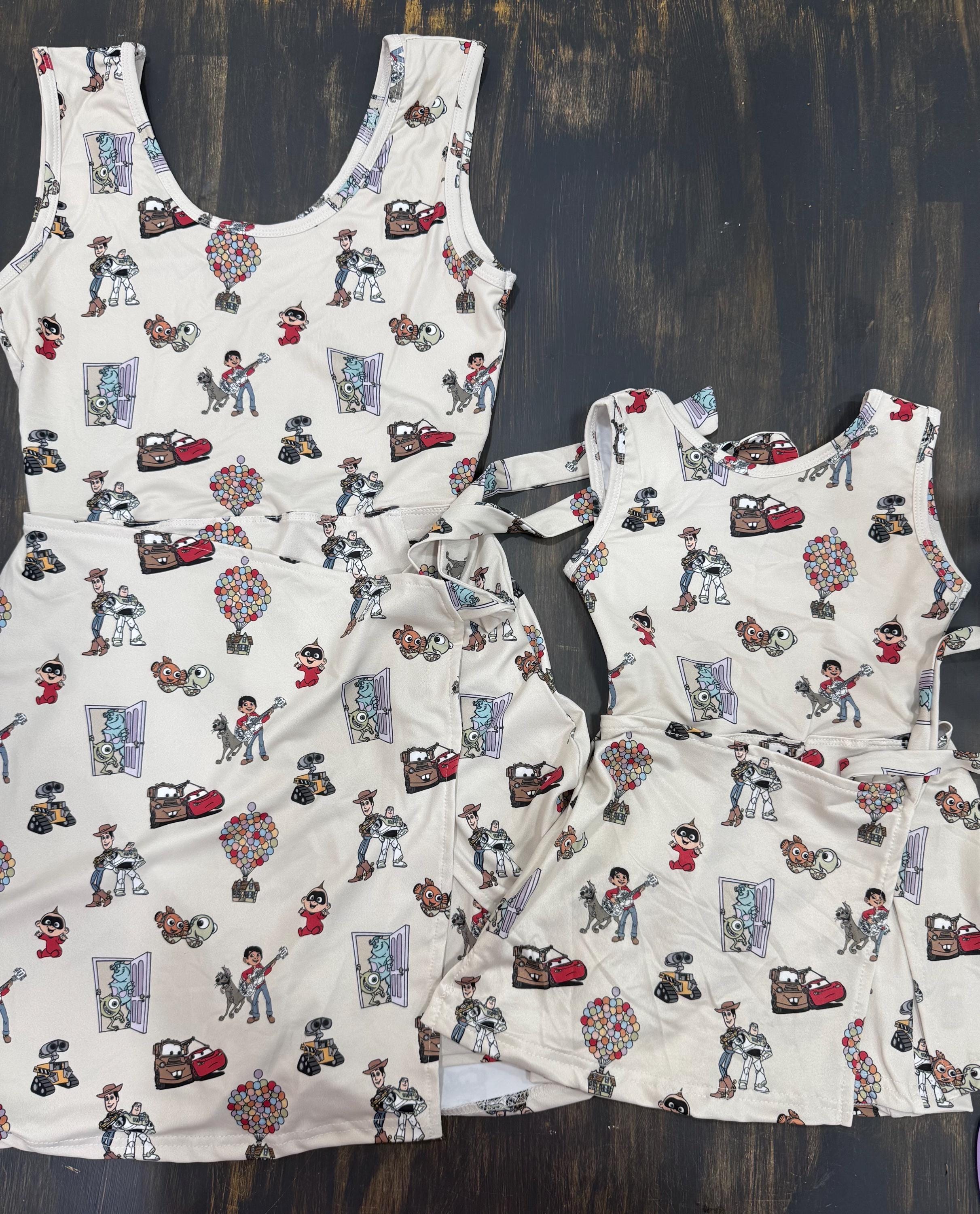 Disney Pixar Athletic Tennis Dress,  Women and Girls Sizes. Ready to Ship.  Will Not Restock