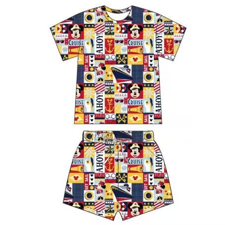 1 Ready To Ship Mickey Cruise  Waffle Knit Set Mommy and Me