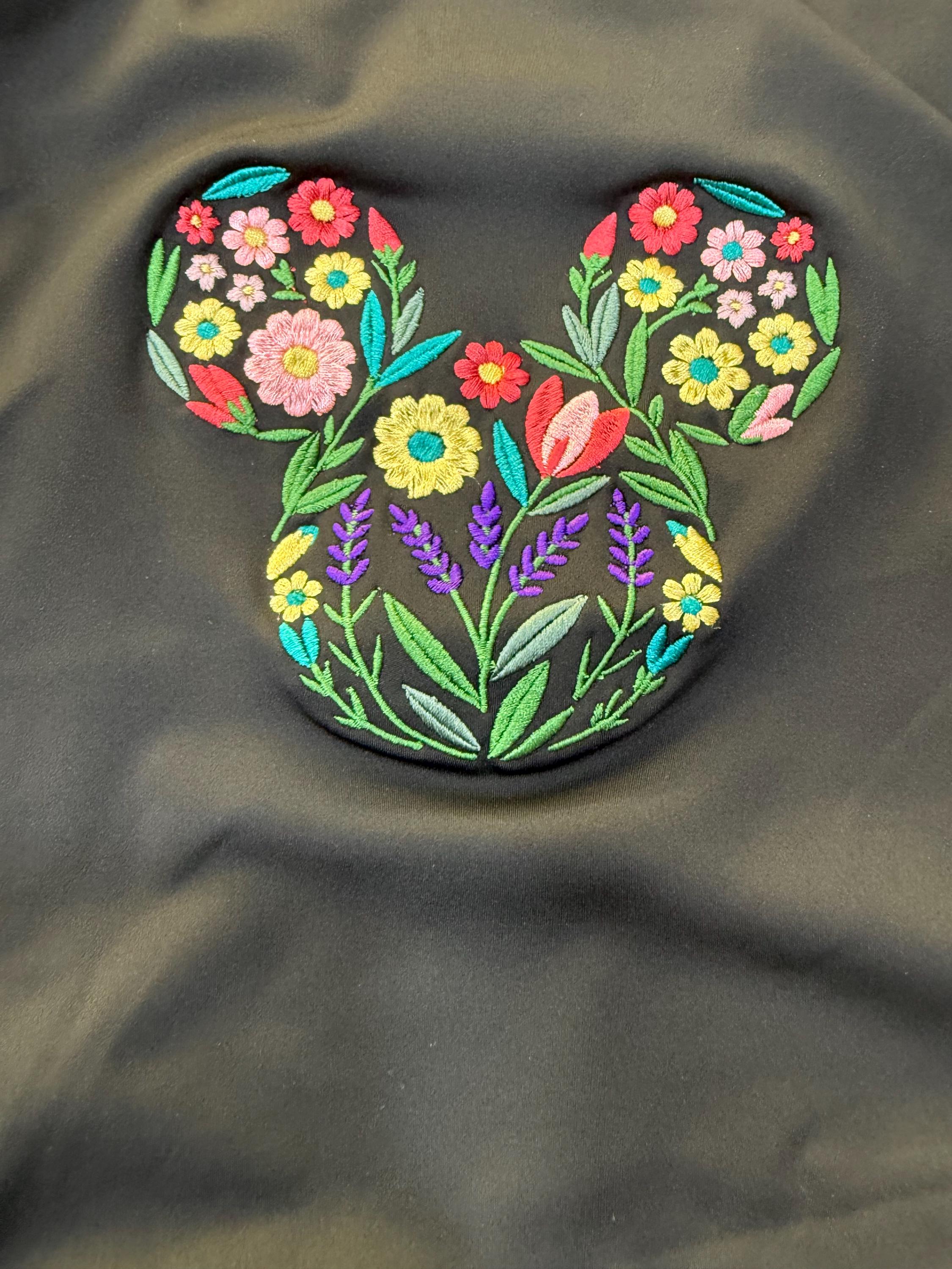 Disney Garden Flower Mickey Tennis Dress, Embroidered Disney Outfit For Women Flower and Garden Athletic Dress Black Dress