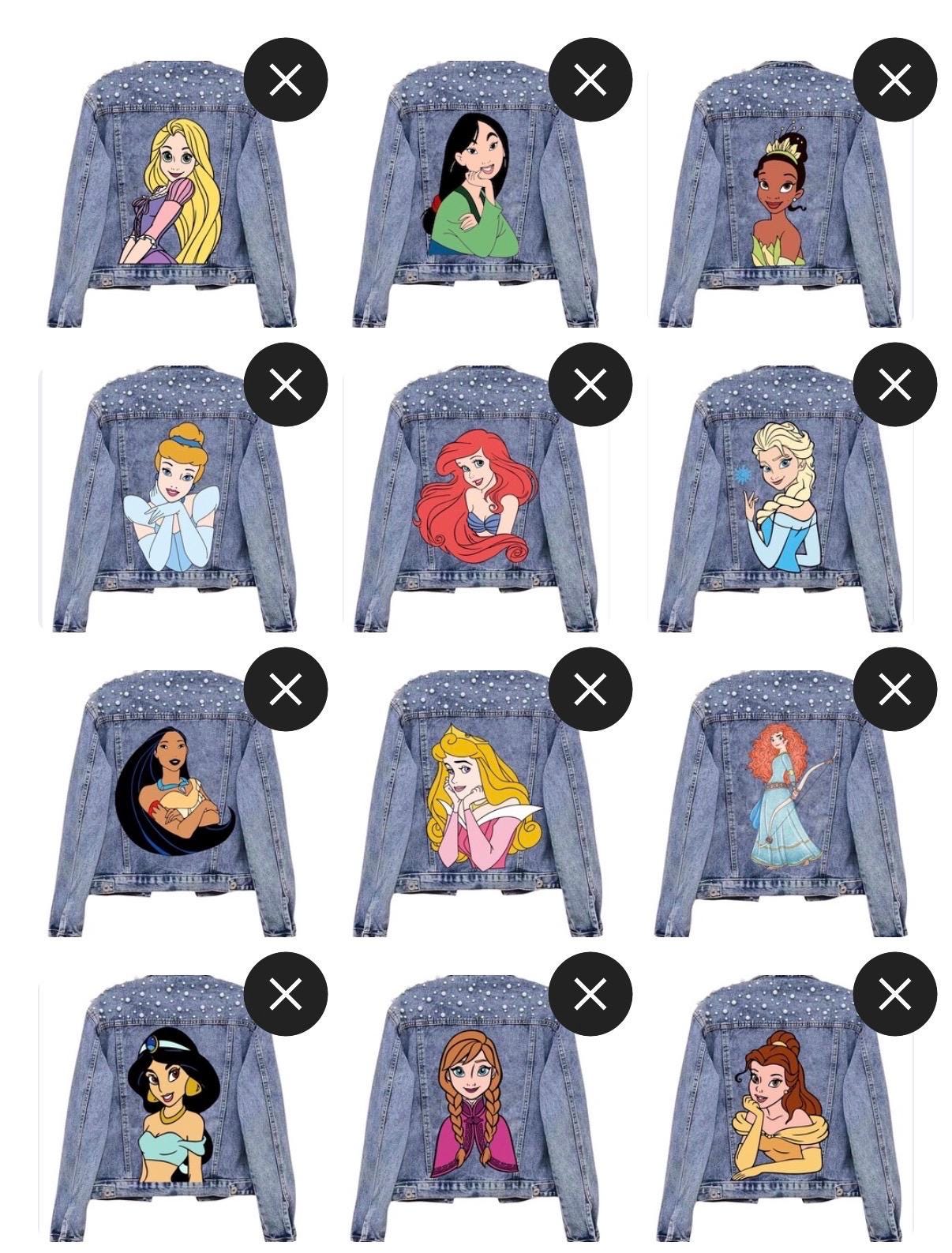 Princess Denim Disney Jacket, Custon  Disney Jean Jacket, Pearl Embellished Jacket, Disney Trip Outfit Disneyland Jacket, Disney World Outfi